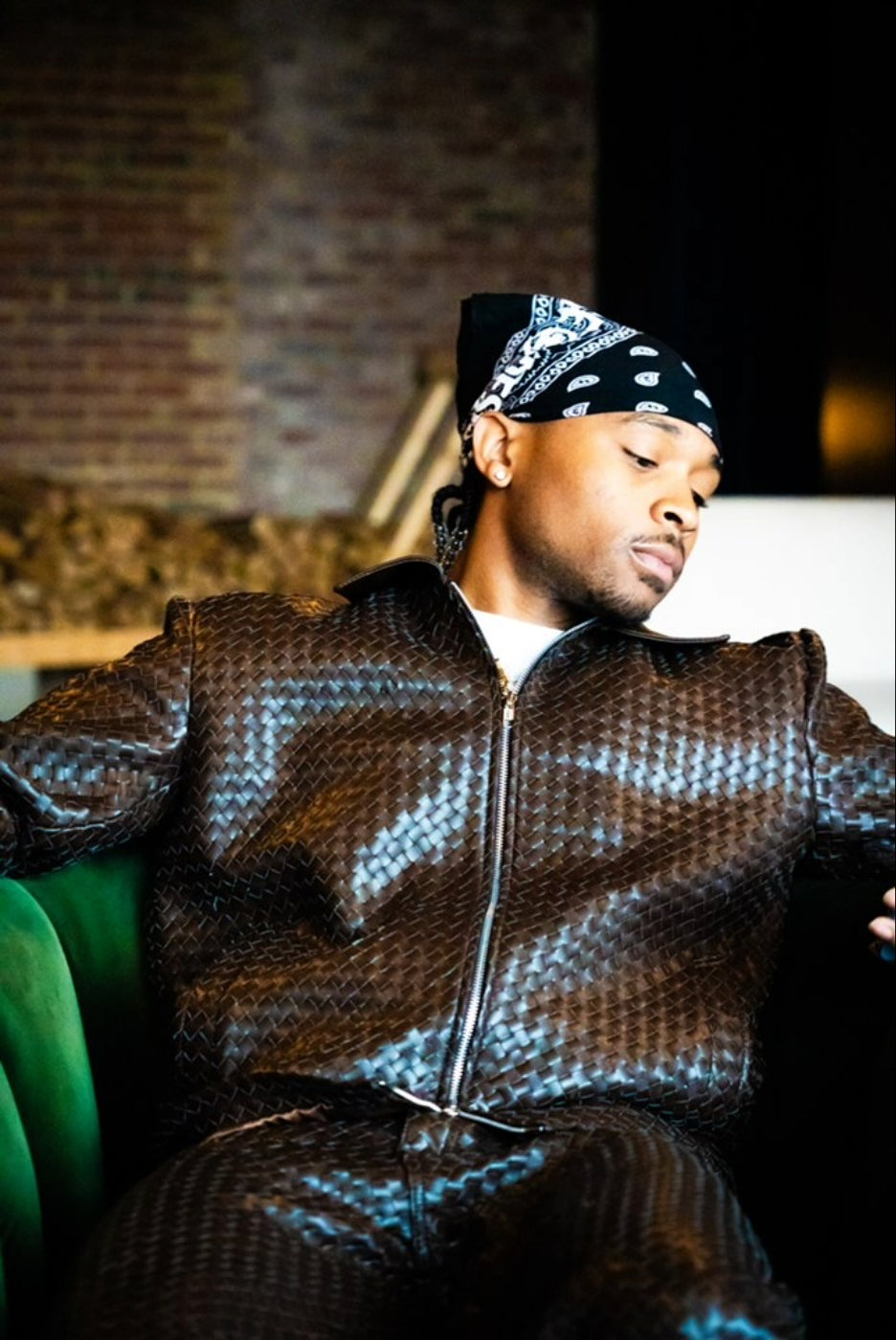 Interwoven Leather Trucker Jacket