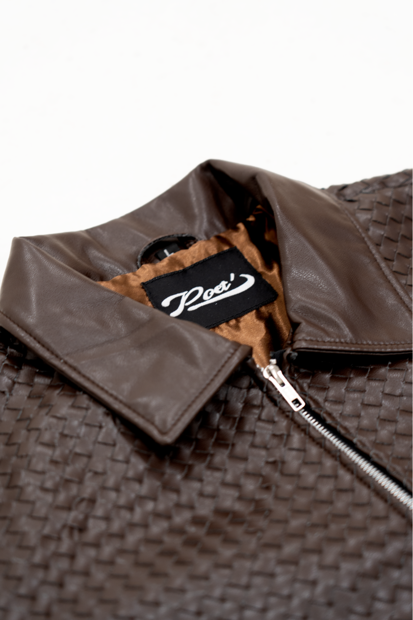 Interwoven Leather Trucker Jacket