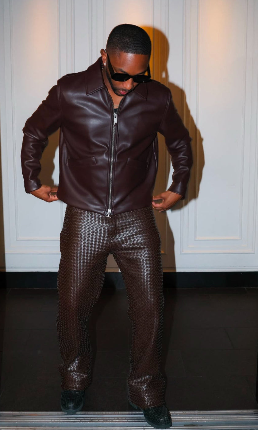 Interwoven Leather Pants