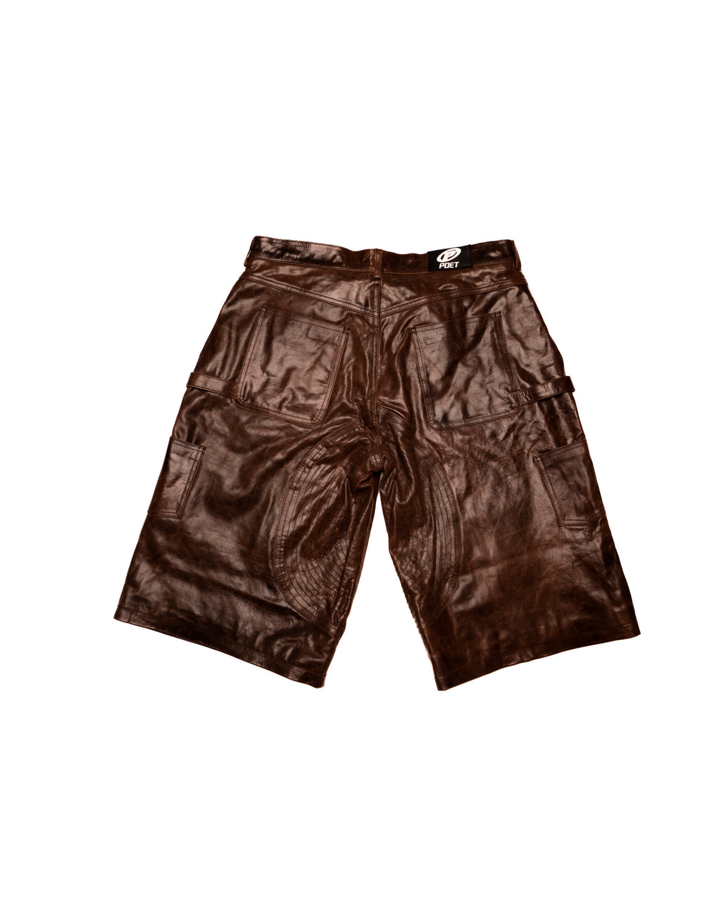 Mocha’ Bison Leather Carpenter Shorts
