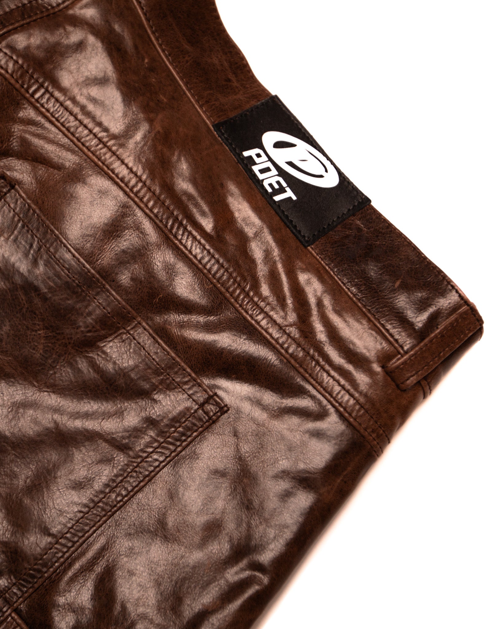 Mocha’ Bison Leather Carpenter Shorts