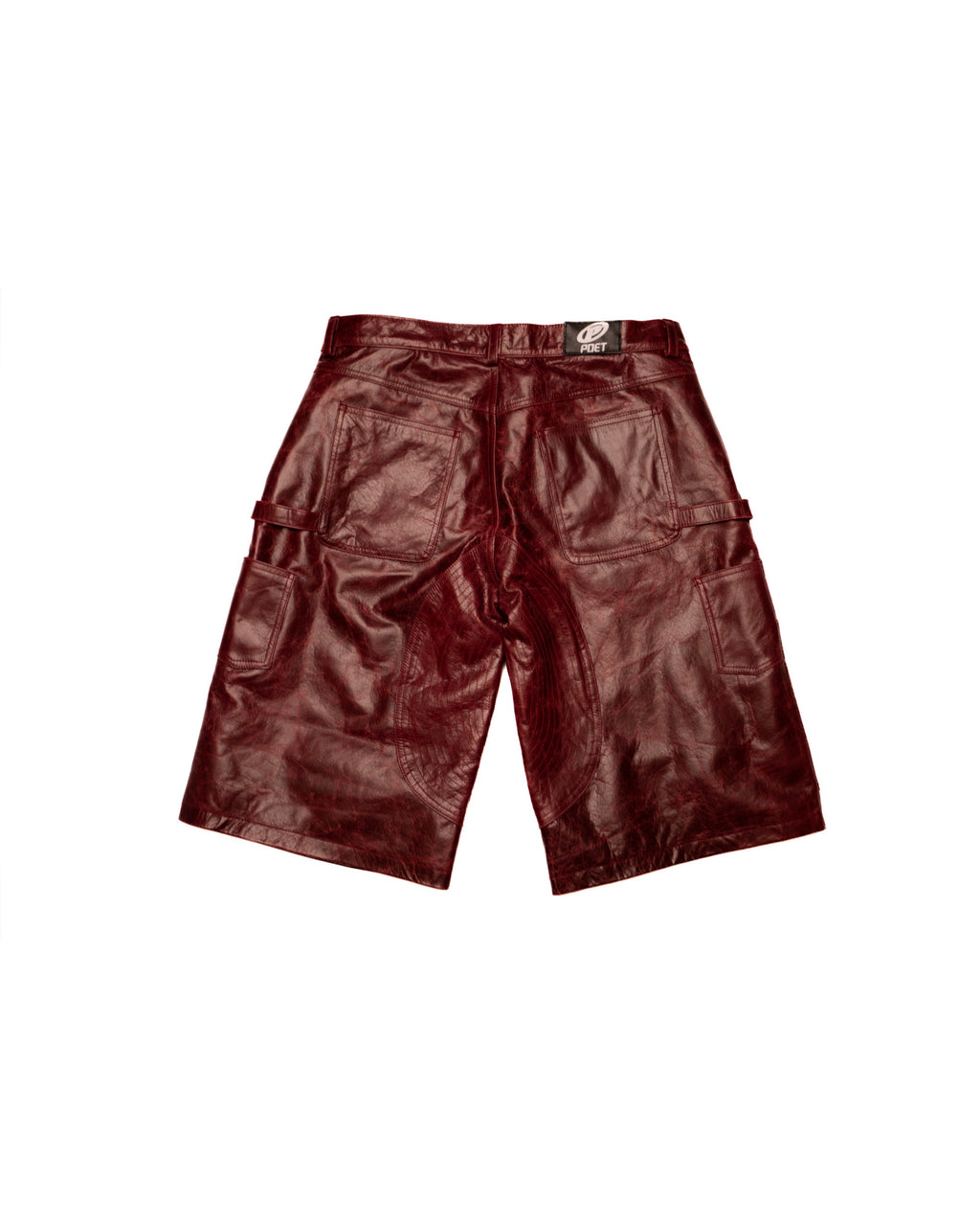 Merlot' Bison Leather Carpenter Shorts