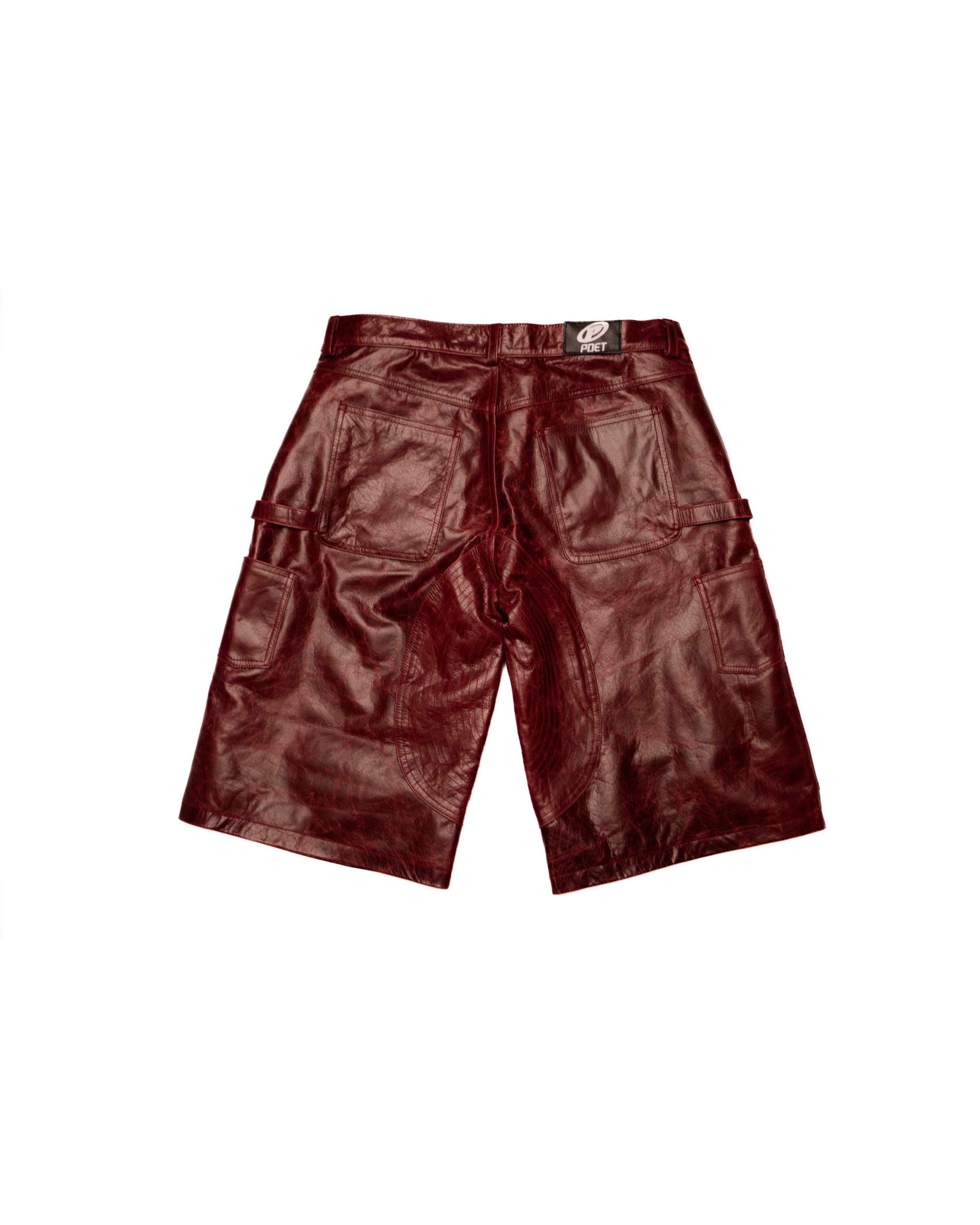 Merlot' Bison Leather Carpenter Shorts